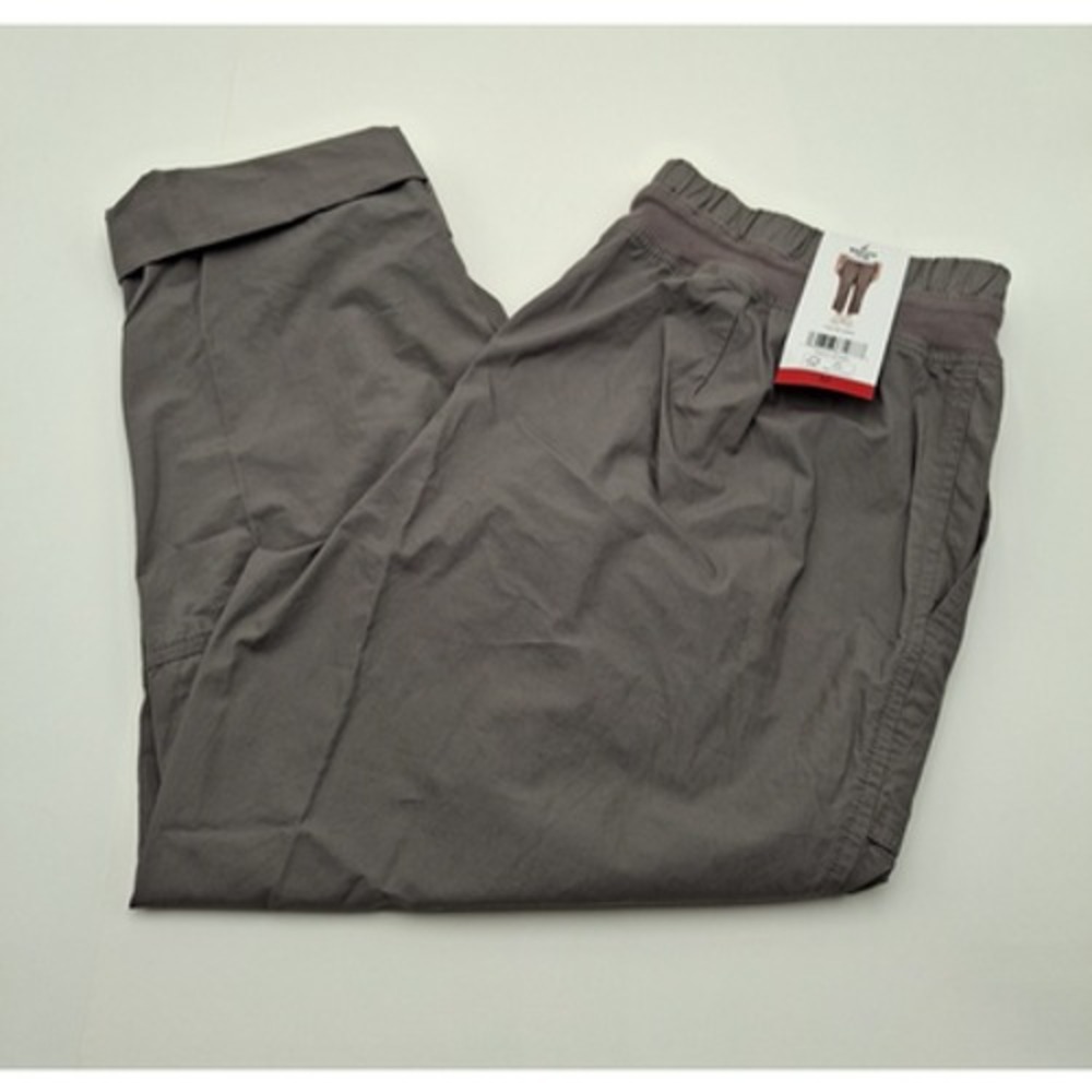 Nautica Women's Roll Tab Utility Drawstring Capri Pants, Gray, Size: Medium, New